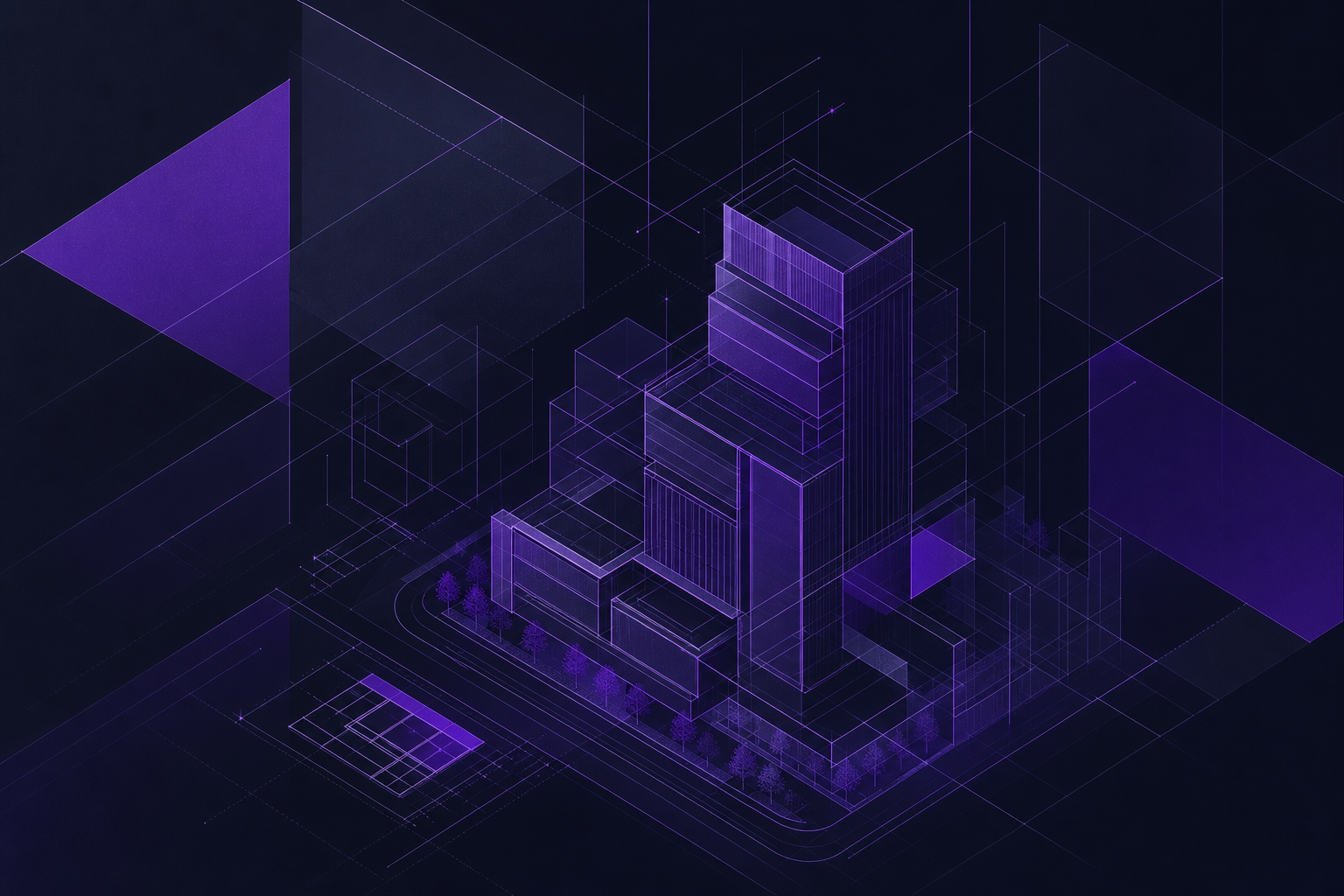 Isometric rendering of a layered development